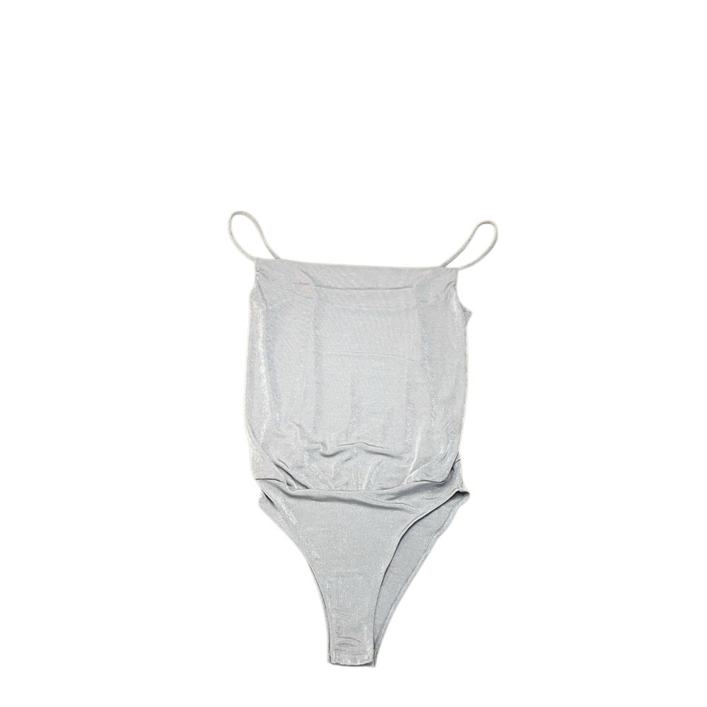 Zara iridescent taupe bodysuit, square neckline, stretch Knit, size S-NWOT